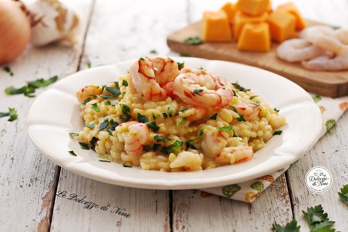 risotto zucca e gamberi