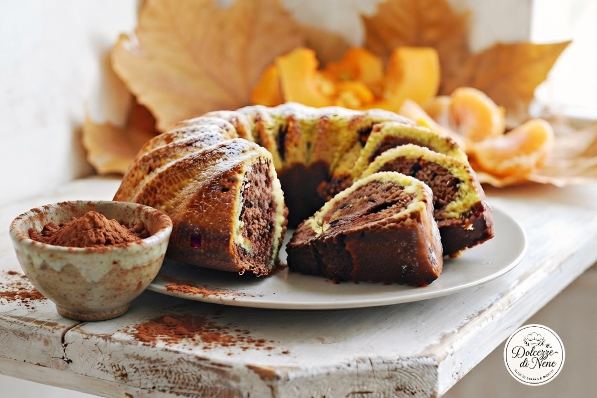 ciambella alla zucca, arancia e cacao