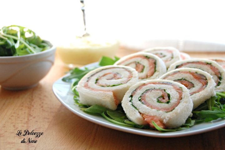 girelle salate con salmone e rucola