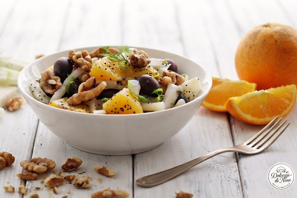insalata di finocchi, arance e noci