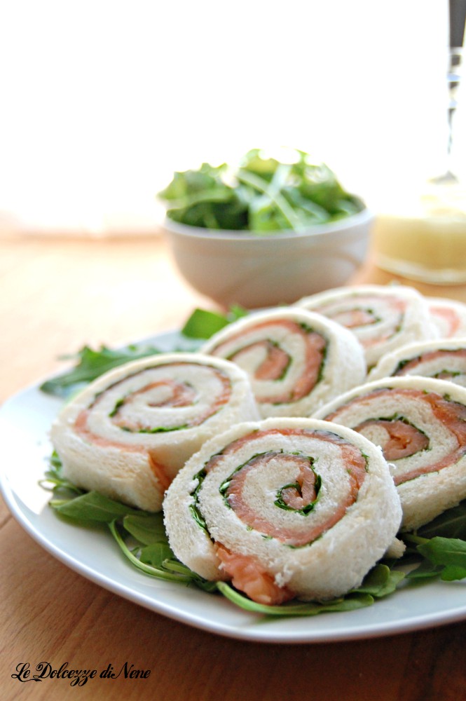 girelle salate con salmone e rucola
