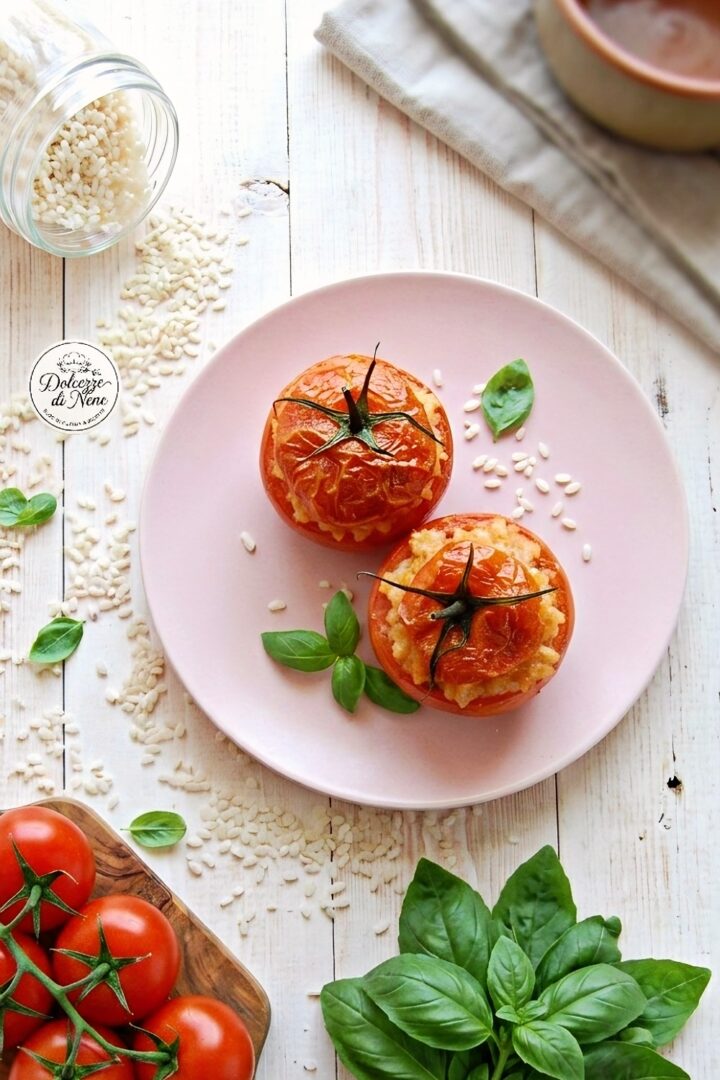 pomodori ripieni di riso e mozzarella