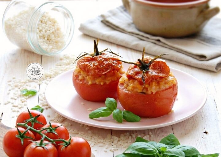 pomodori ripieni di riso e mozzarella