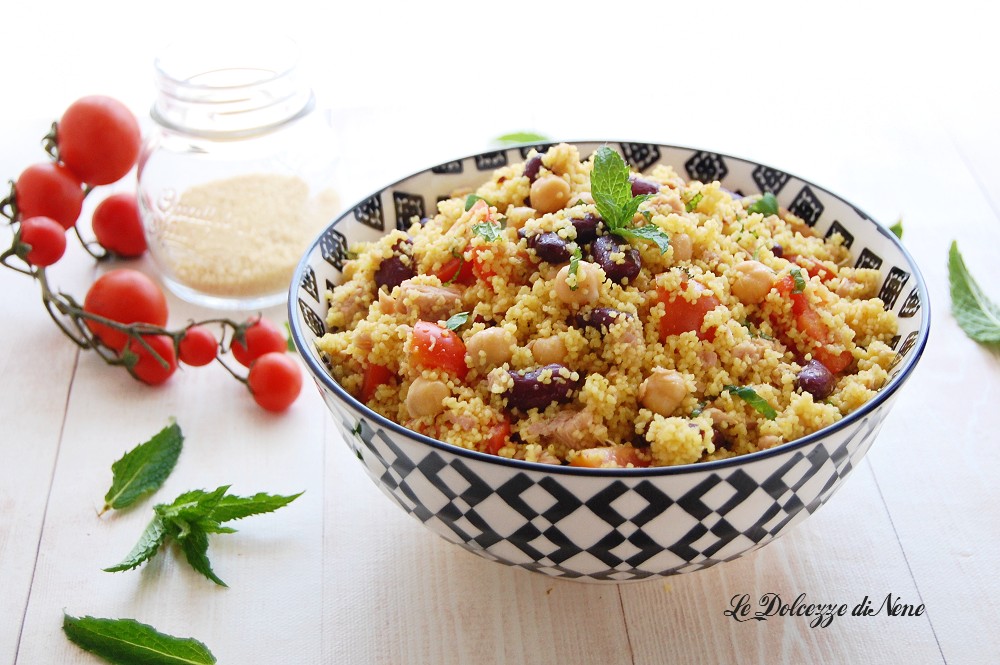 INSALATA DI COUSCOUS CON TONNO E LEGUMI Fresca E Gustosa