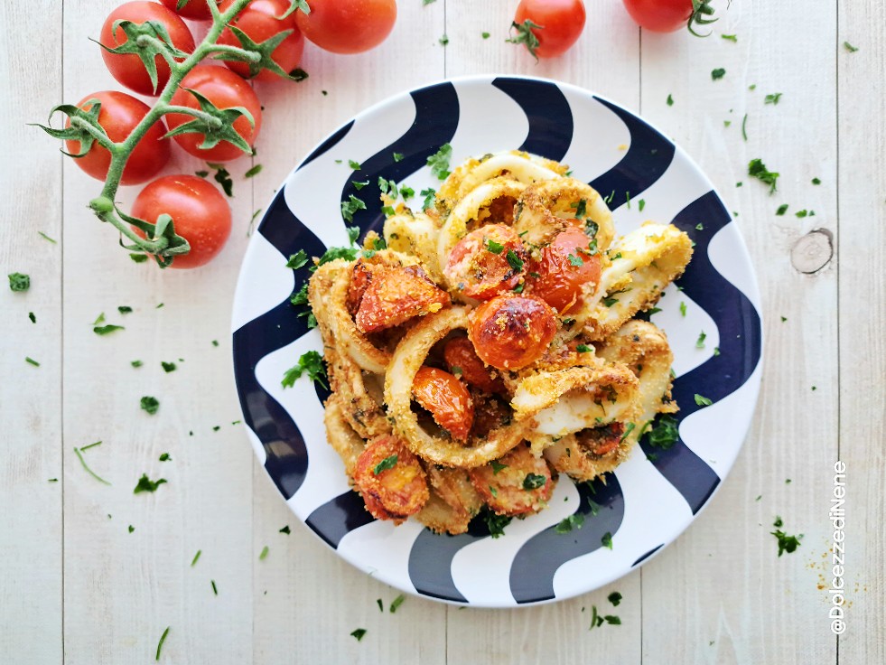 Anelli di totano gratinati in friggitrice ad aria
