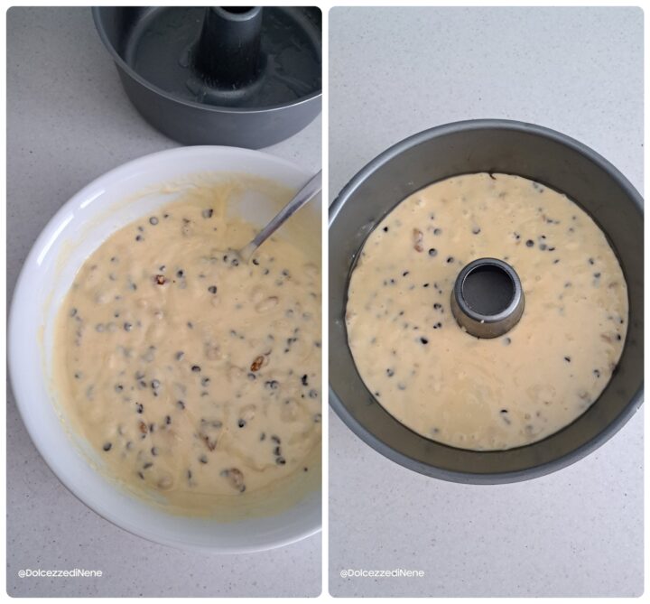 ciambella con noci e cioccolato