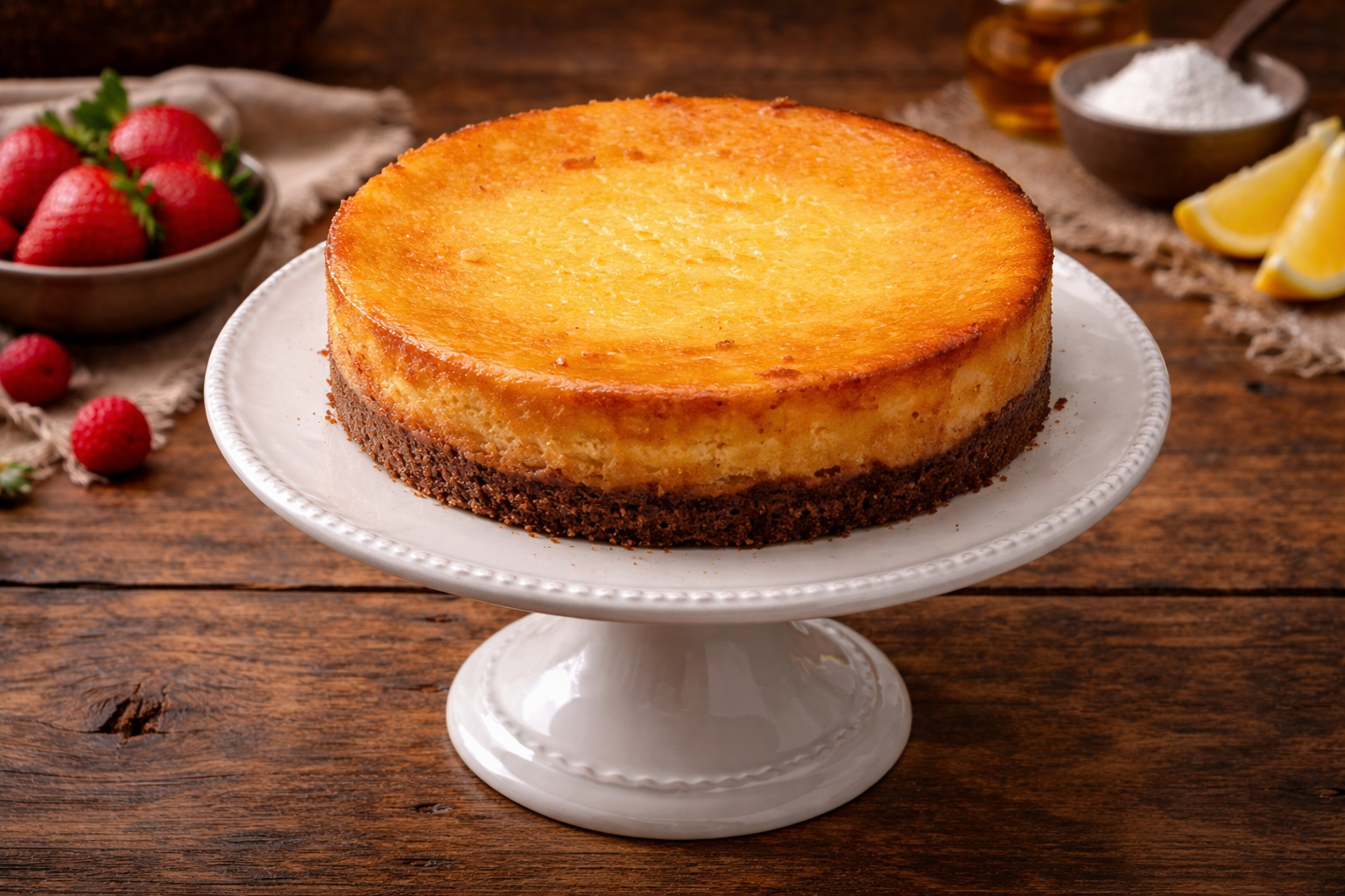 Cheesecake alla ricotta con base di torta al cioccolato