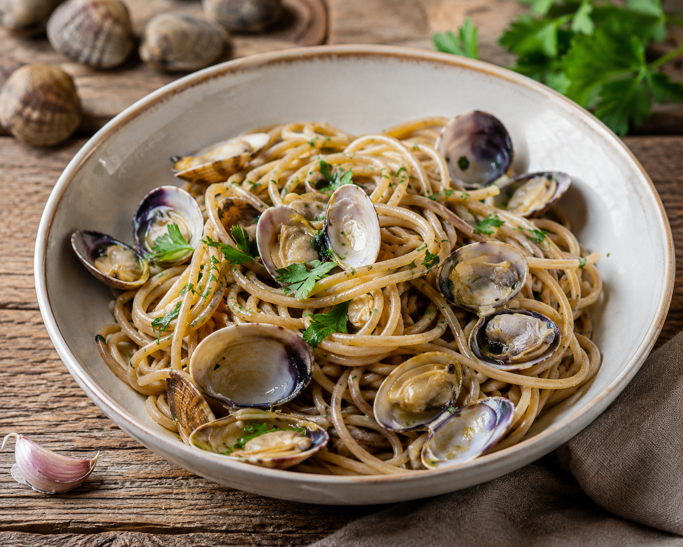 Spaghetti integrali alle vongole