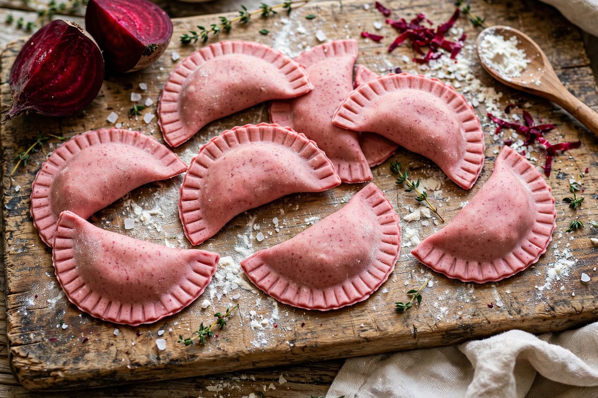 Casunziei all’ampezzana con impasto alla barbabietola