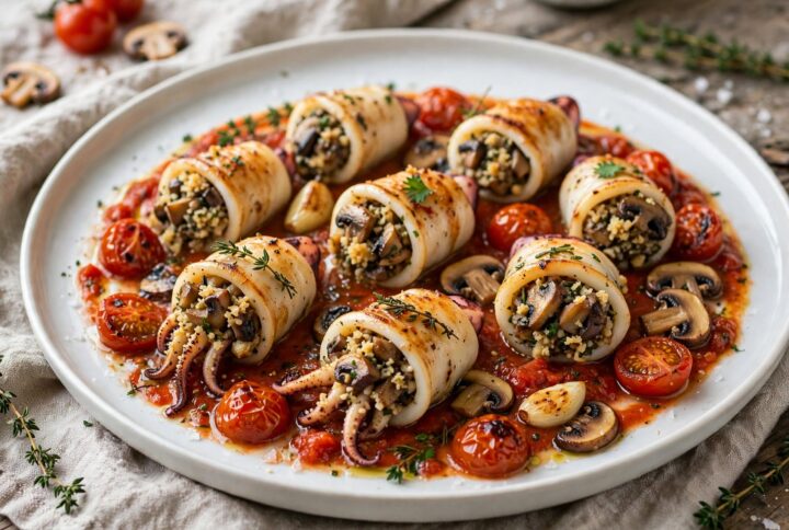 Calamari ripieni ai funghi: la ricetta facile e irresistibile che sa di casa