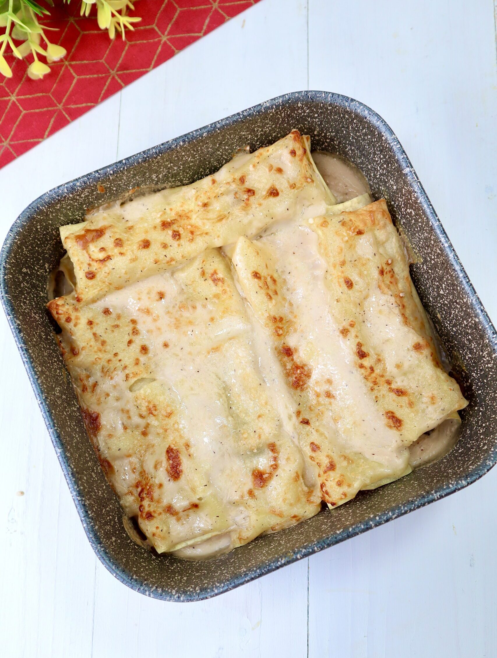 Cannelloni ai funghi in friggitrice ad aria