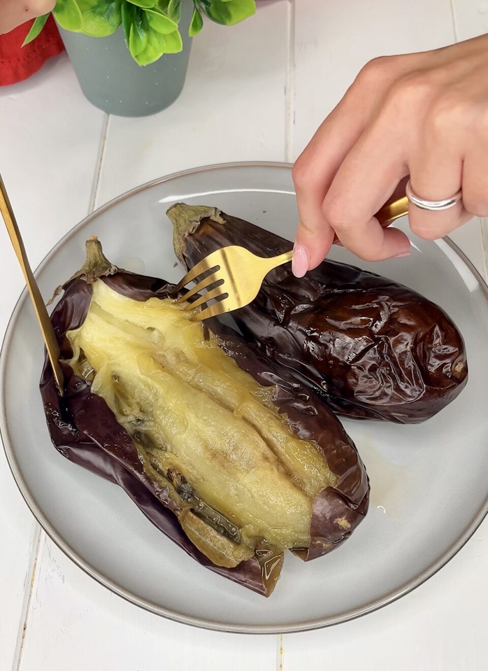 Melanzane arrostite in friggitrice ad aria