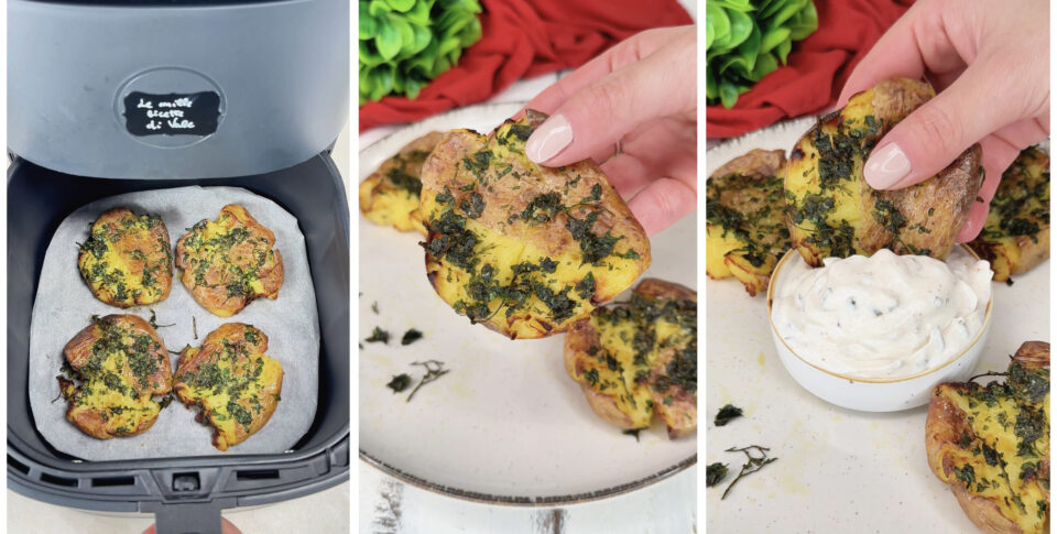 Patate schiacciate con prezzemolo