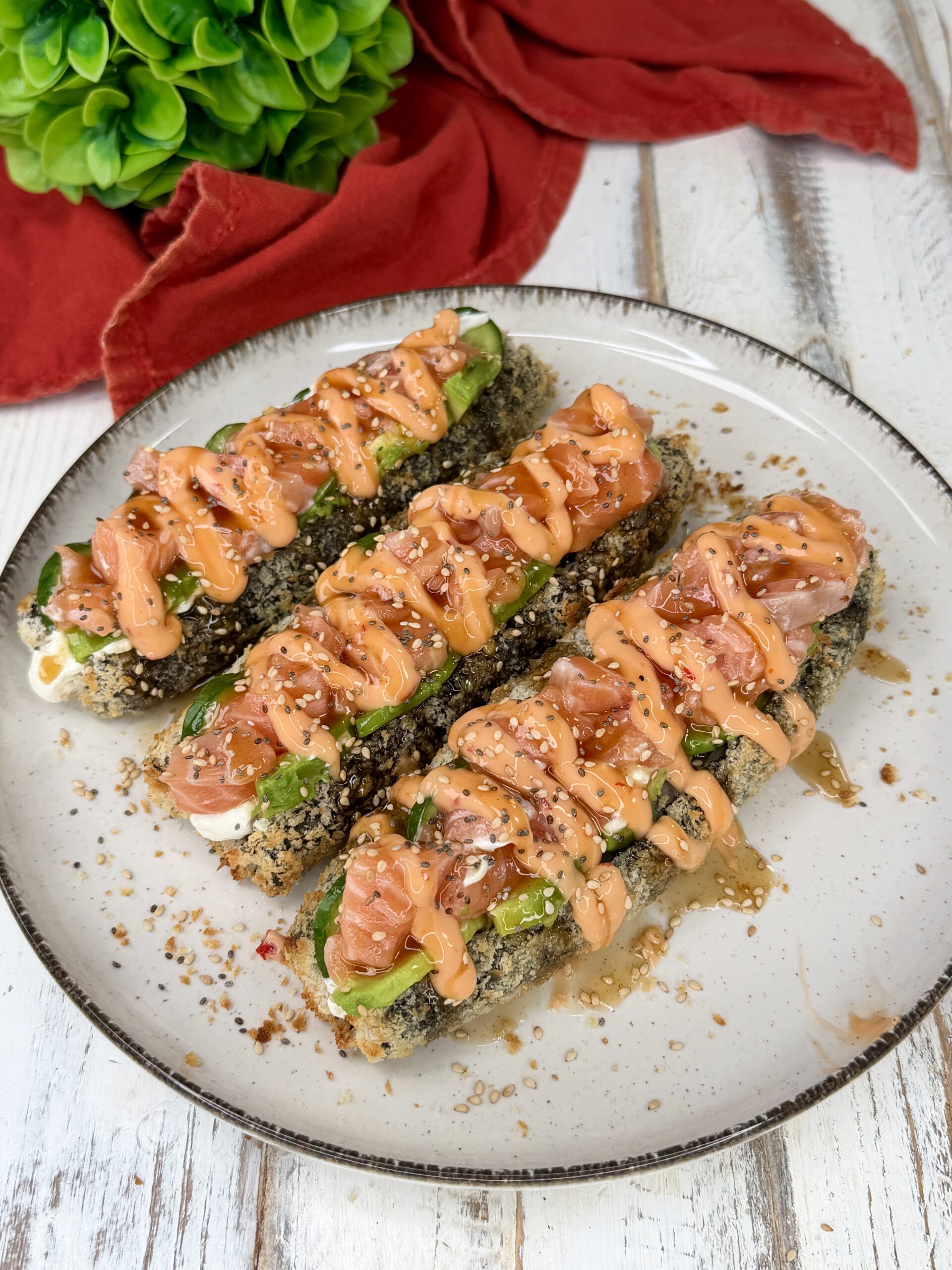 Hot dog sushi in friggitrice ad aria