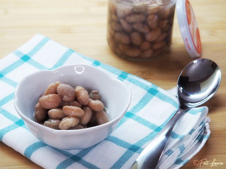 Conserva di fagioli borlotti in barattolo