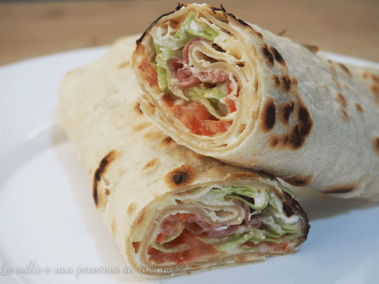 Piadina tagliata a metà