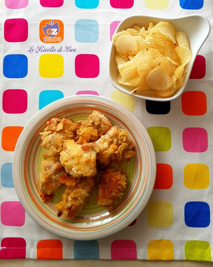 bocconcini di pollo con patatine rustiche