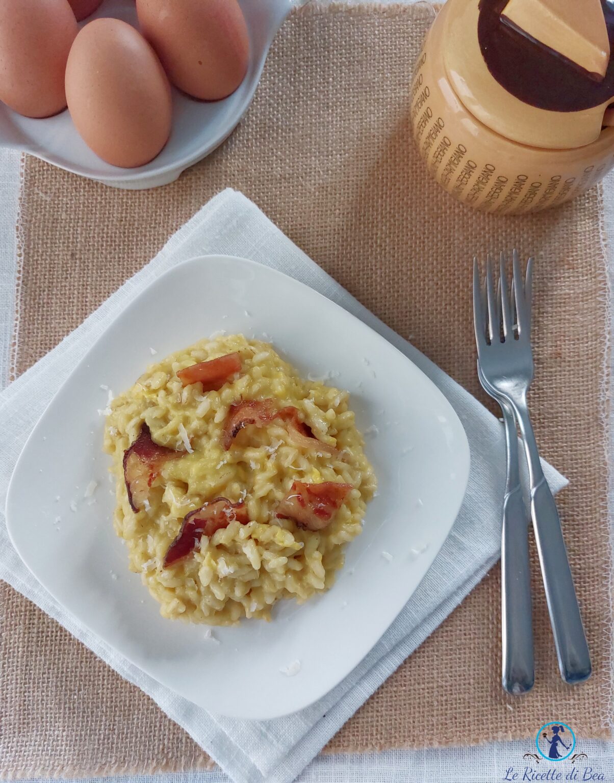 Risotto alla Carbonara ricetta per due persone Le Ricette di Bea