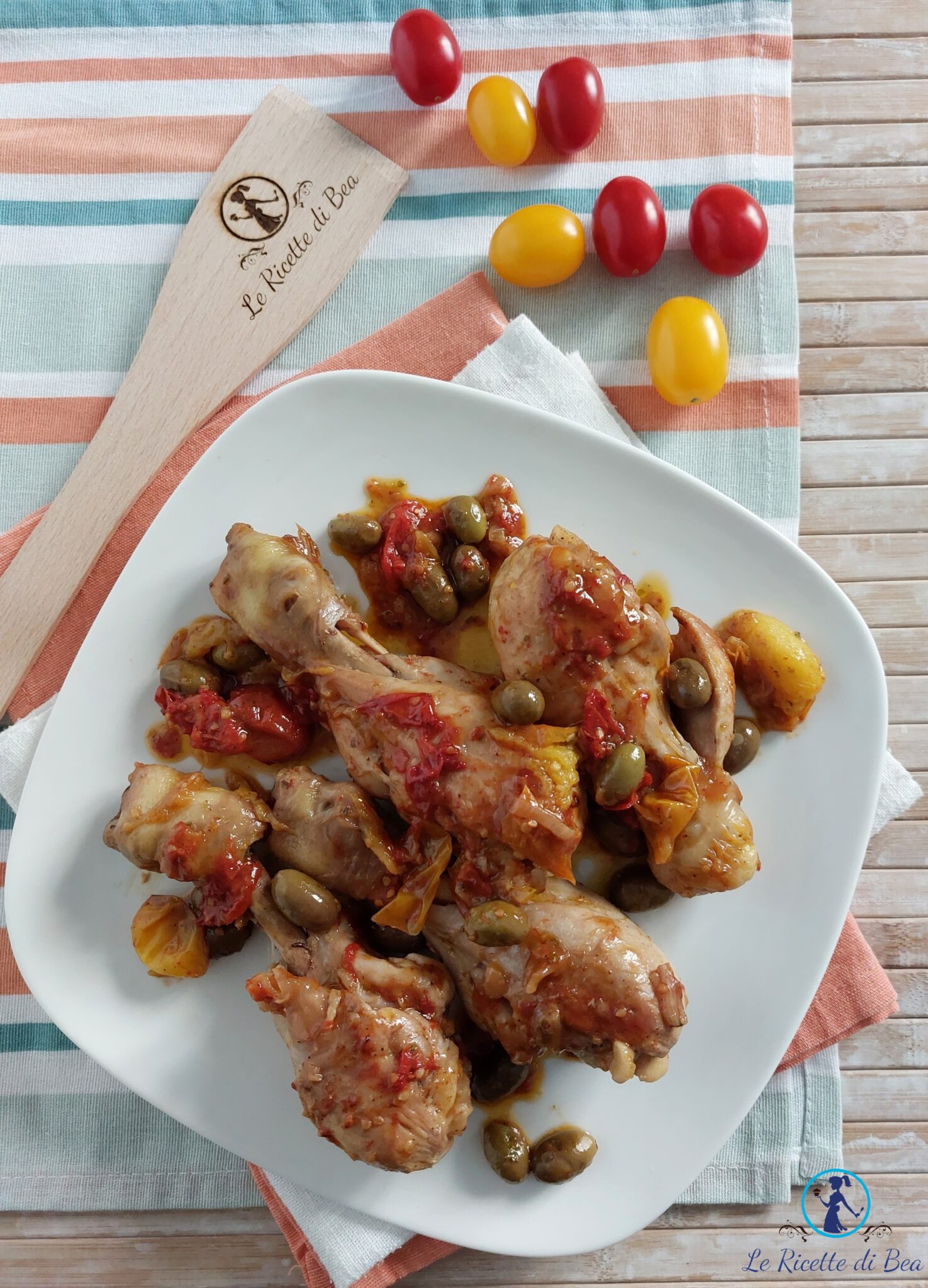 Cosce di Pollo con olive taggiasche e pomodorini ricetta in padella ...
