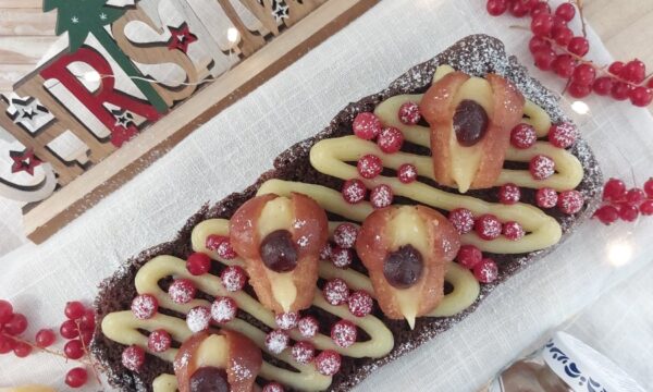 Plumcake al cacao con babà al rum e crema pasticcera