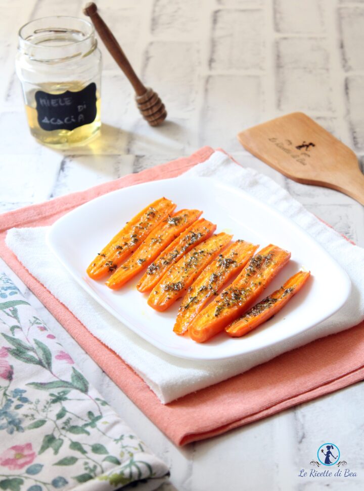 carota arrosto al forno con miele di acacia
