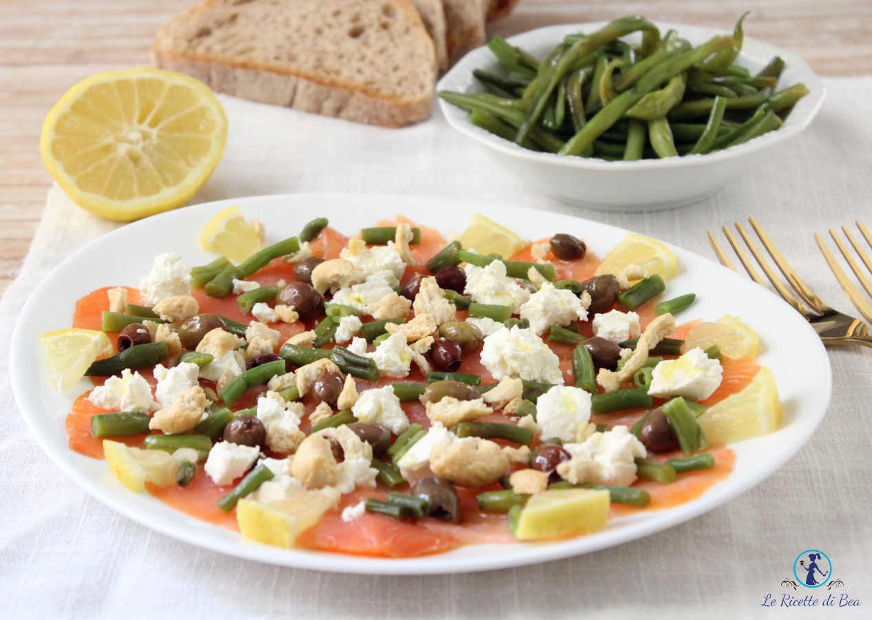salmone con fagiolini lessi