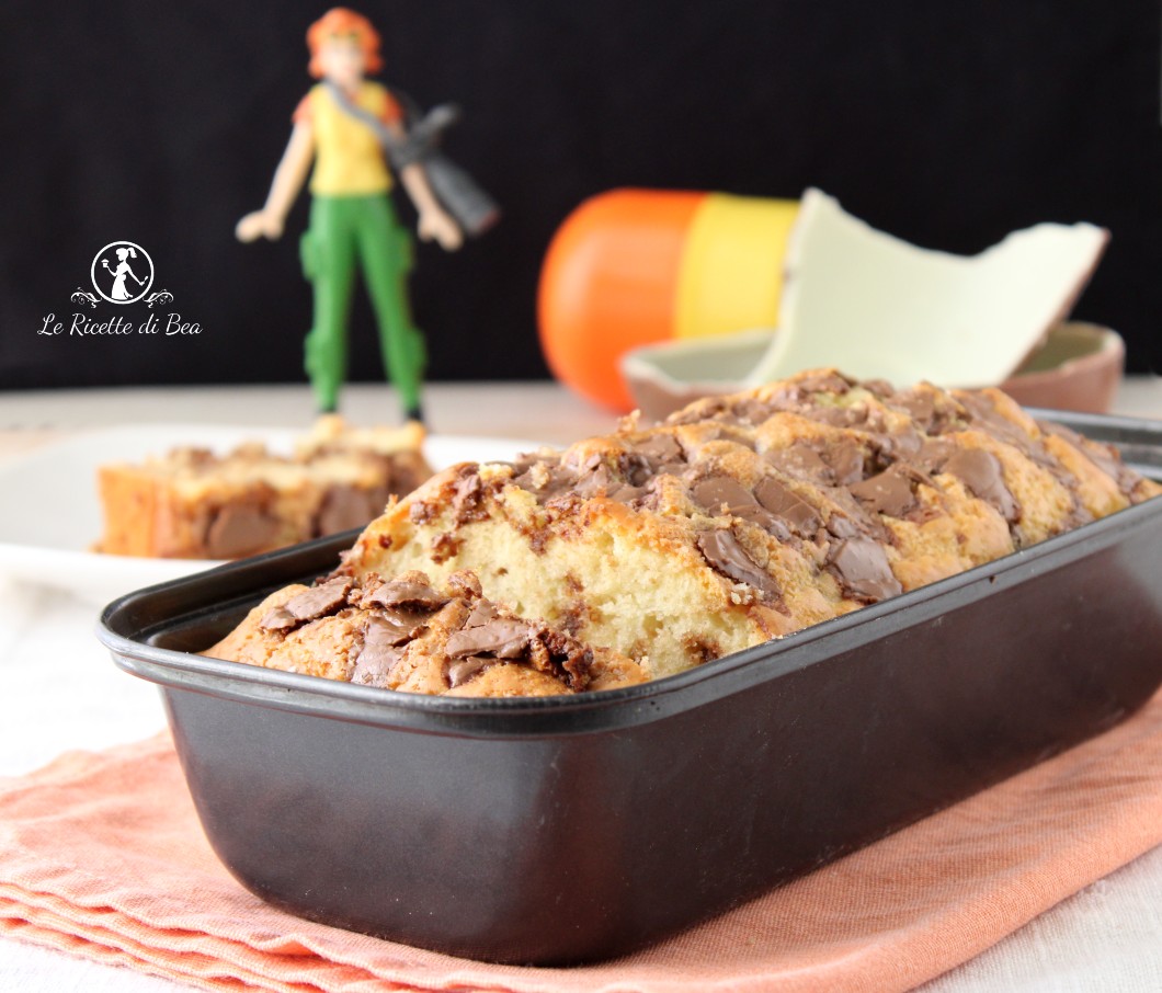 plumcake al cioccolato di riciclo delle uova di Pasqua