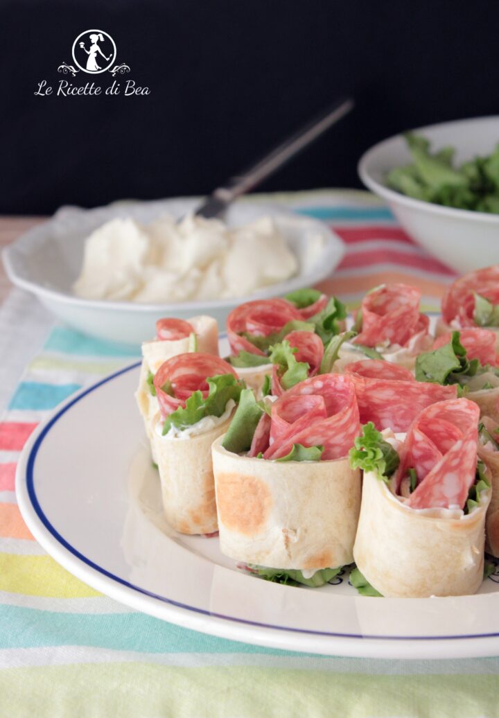 rose con piadina salame e lattughino