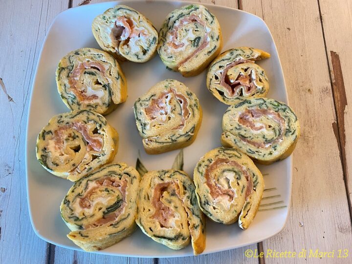 Rotolo al salmone e robiola.