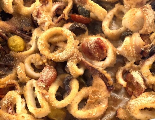 Calamari gratinati alla napoletana, ricetta express, pronti da infornare in 10 minuti.
