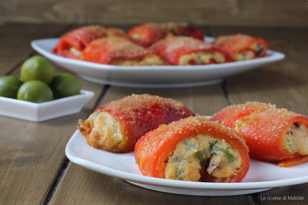 involtini di peperoni con ricotta e olive