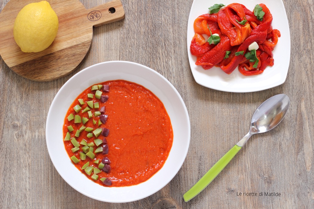 crema fredda di peperoni arrostiti