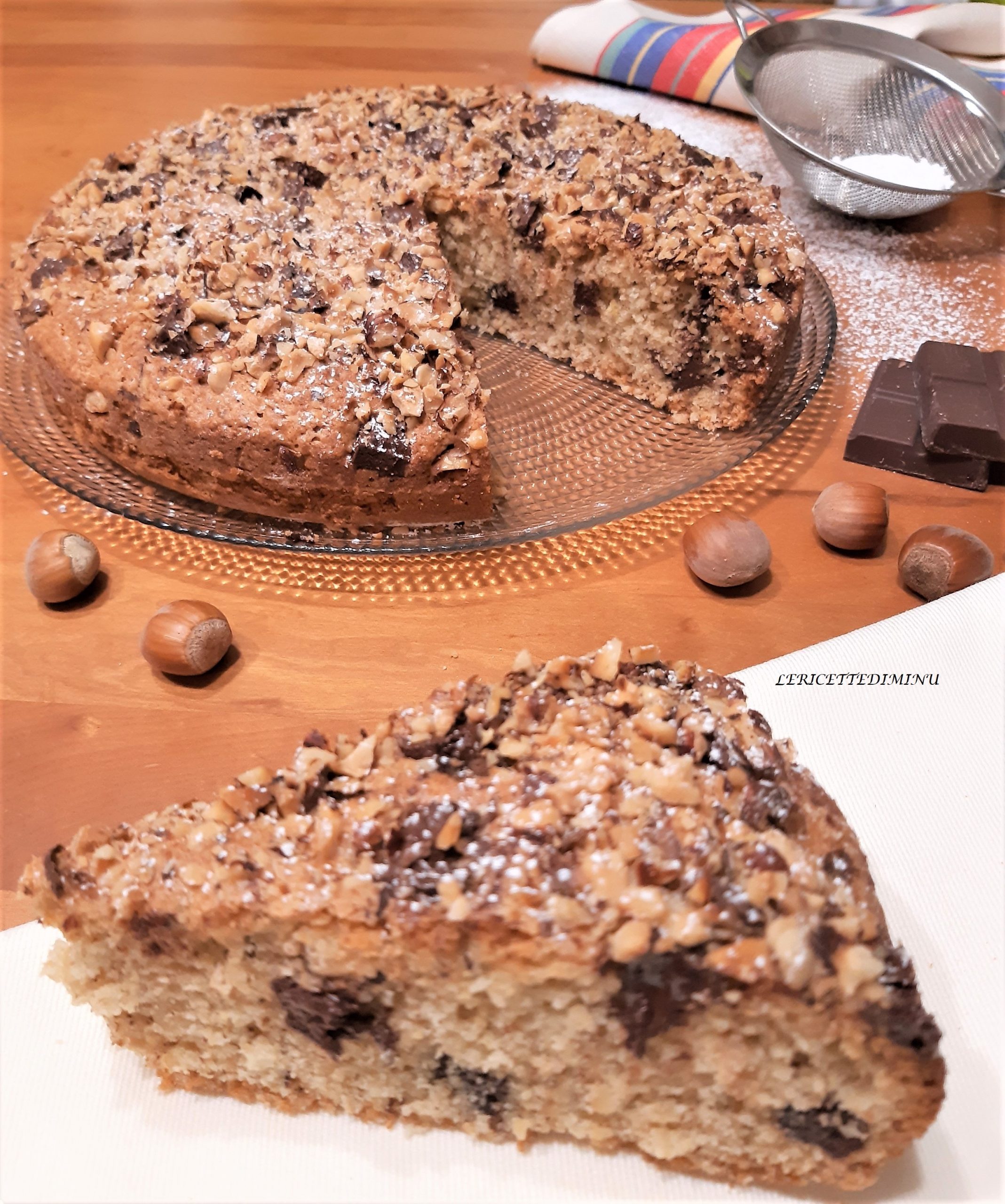 Torta nocciole e cioccolato senza burro
