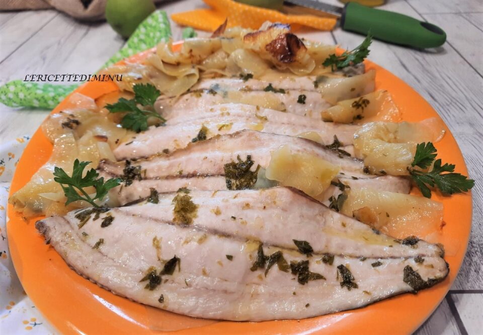 Lampuga o capone al forno con patate