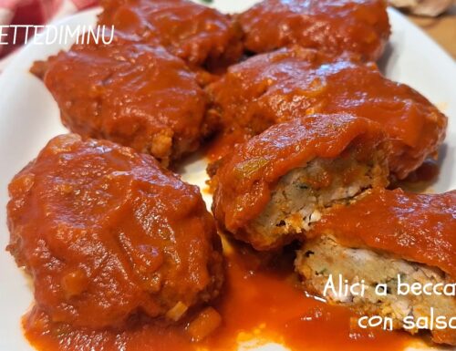 Alici a beccafico con la salsa