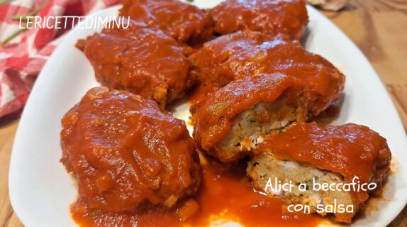 Alici a beccafico con la salsa