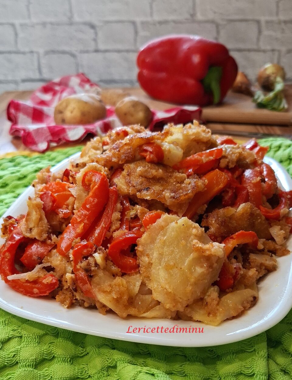 Peperoni e patate gratinate