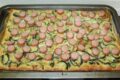 Pizza zucchine, philadelphia e wurstel