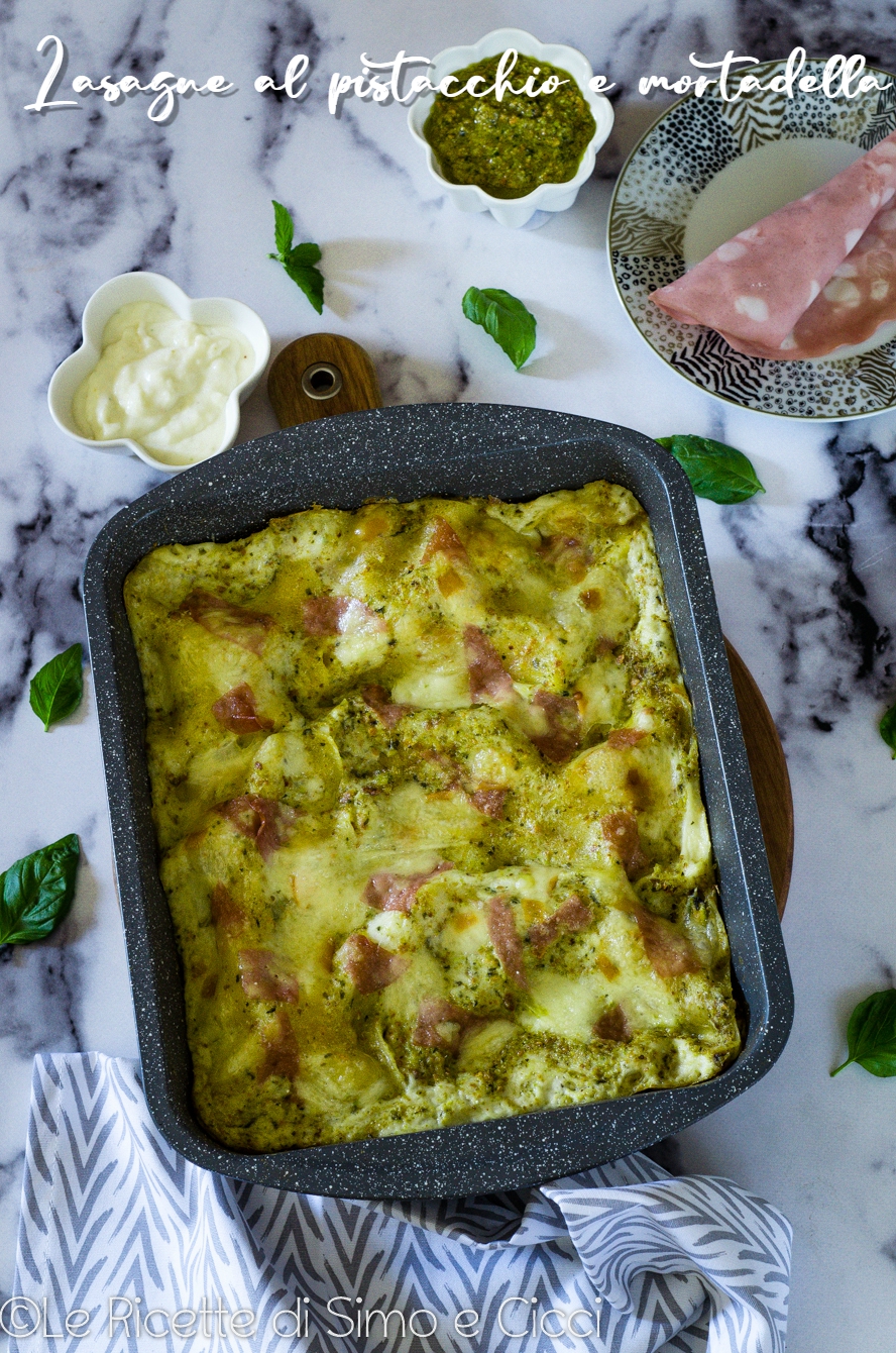 Lasagne al pistacchio e mortadella