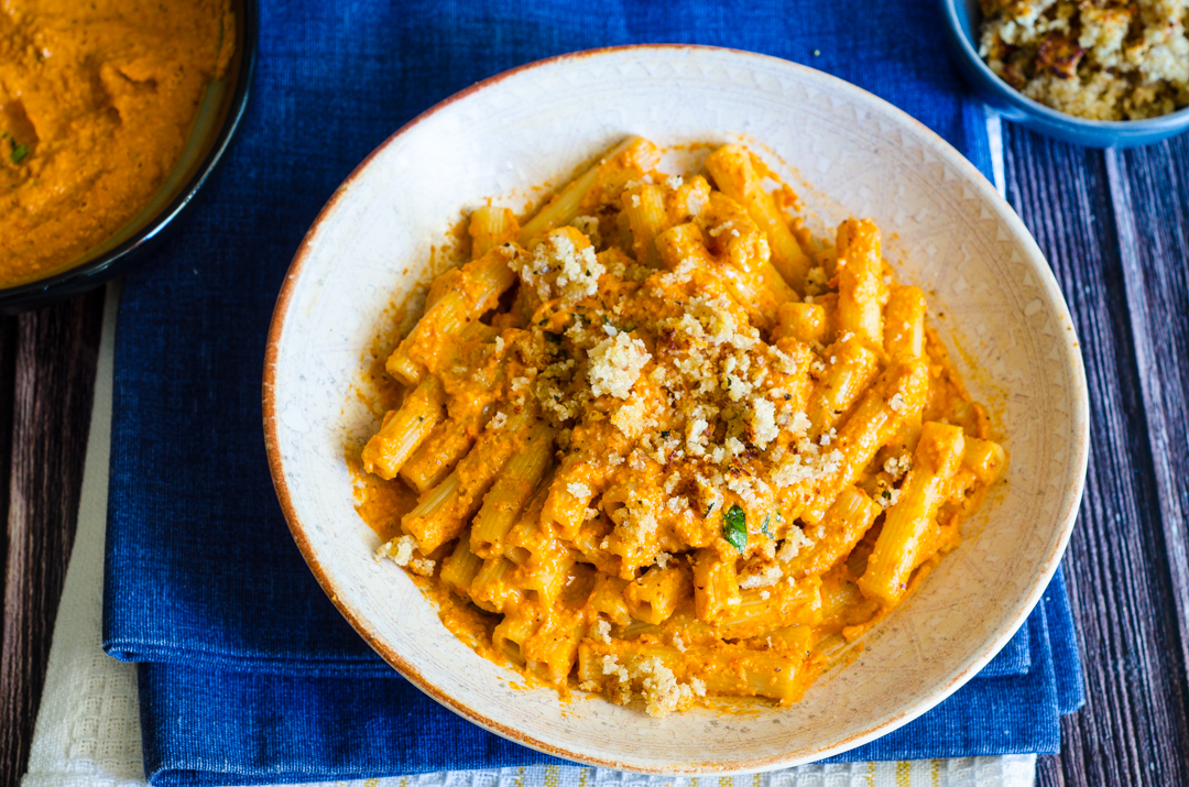 Pasta con crema di peperoni
