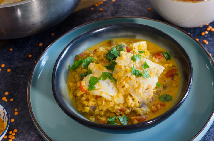 Curry di pesce e lenticchie