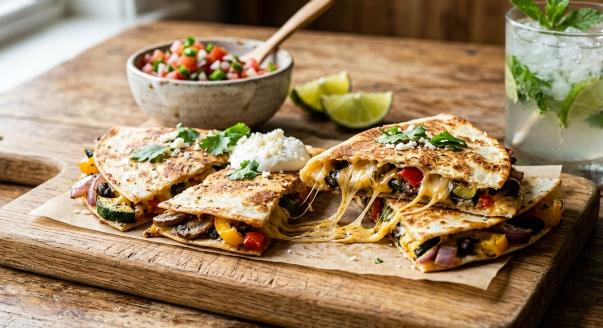 Quesadillas vegetariane con verdure: facili, filanti e irresistibili