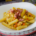 Pasta con crema di fagioli e pancetta