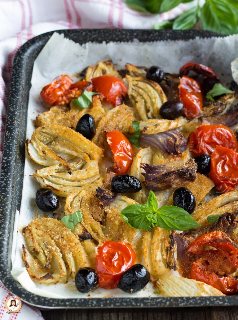 Finocchi gratinati al forno alla Mediterranea - Contorno con pomodori e ...