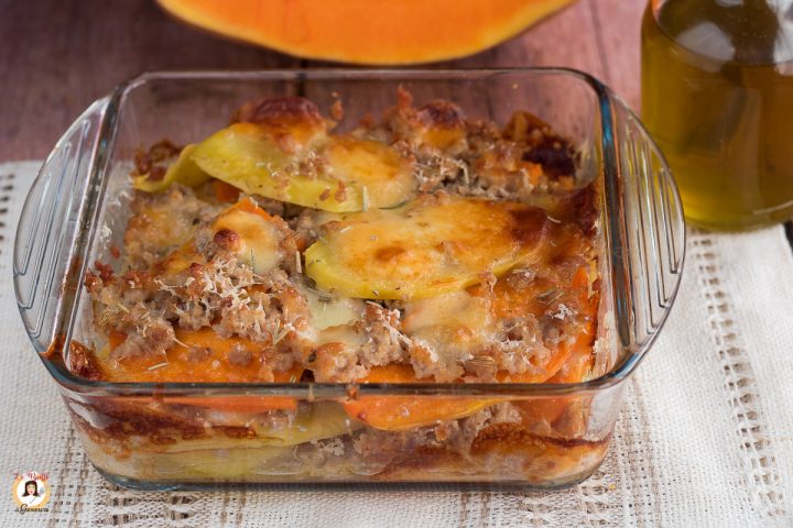 TORTINO DI PATATE ZUCCA E SALSICCIA - Cotto Al Forno Senza Uova