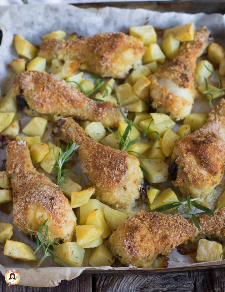 COSCE DI POLLO AL FORNO CROCCANTI - Con contorno di patate