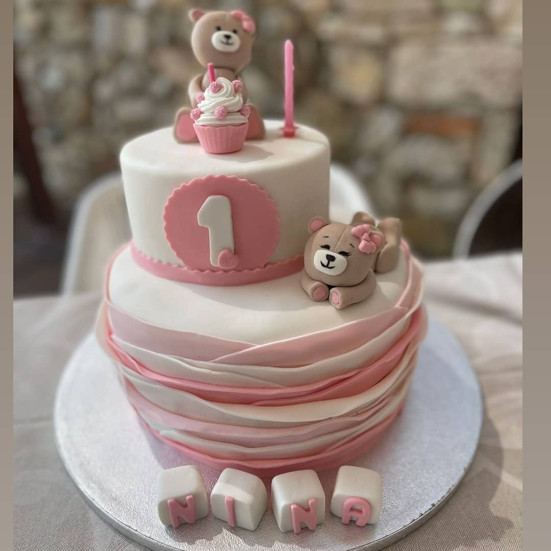 Torta primo compleanno bimba - Le torte di Katy e Paola