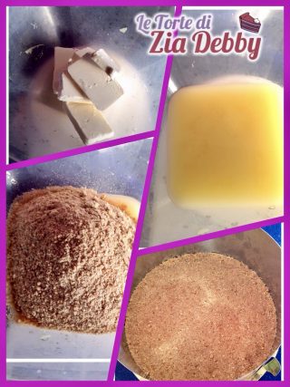 Preparazione della base per la cheesecake al limone, un dolce fresco e delicato senza cottura