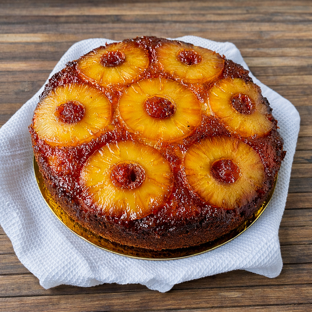 Torta rovesciata all'ananas senza burro