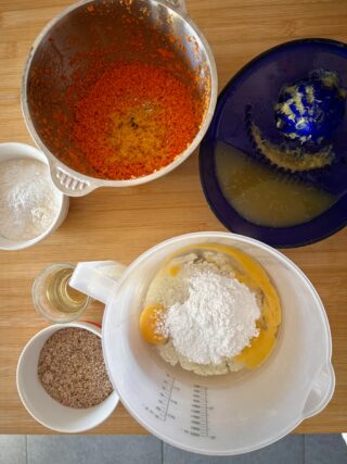 Ingredienti per preparare le Camille alle carote